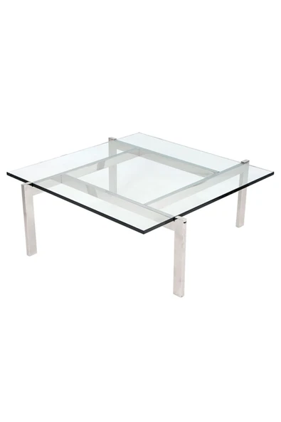 Hitit Dekorasyon Ting Paslanmaz Metal Cam Orta Sehpa