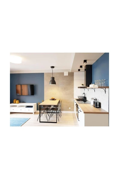 Hitit Dekorasyon Zlaic Siyah Metal Ahşap Yemek Masası - 2