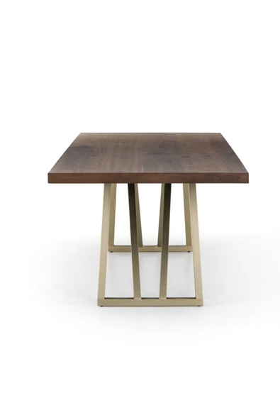 Hitit Dekorasyon Kapri Gold Metal Ahşap Yemek Masası - 4