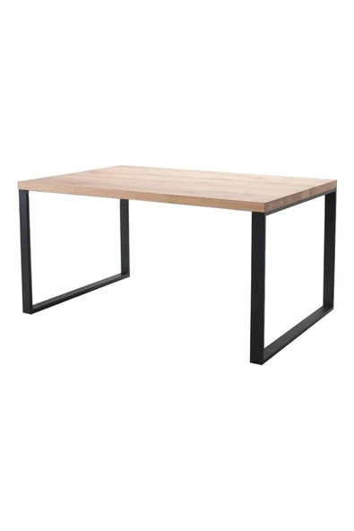 Hitit Dekorasyon Zlaic Siyah Metal Ahşap Yemek Masası - 4