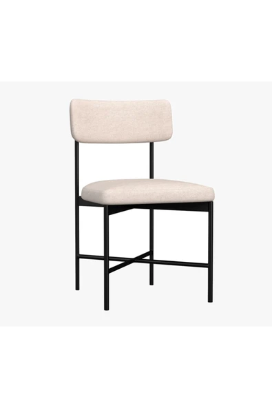 Hitit Dekorasyon Mais Siyah Metal Sandalye Kumaş