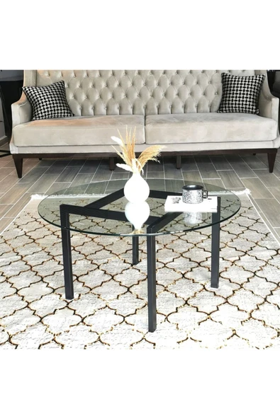 Hitit Dekorasyon Chi Siyah Metal Cam Orta Sehp - Resim 2