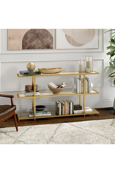 Hitit Dekorasyon Betty Gold Metal&cam Dresuar 140cm - 5