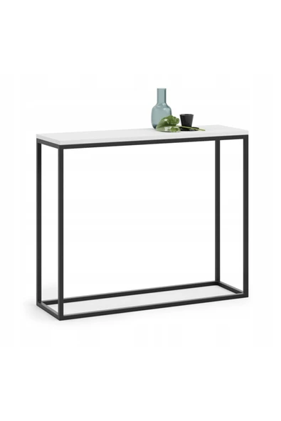 Hitit Dekorasyon Dab Siyah Metal Ahşap Dresuar Konsol Meşe ürün görseli 1