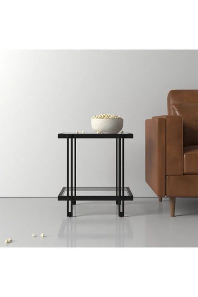 Hitit Dekorasyon Dolores Siyah Metal Yan Sehpa - Resim 3