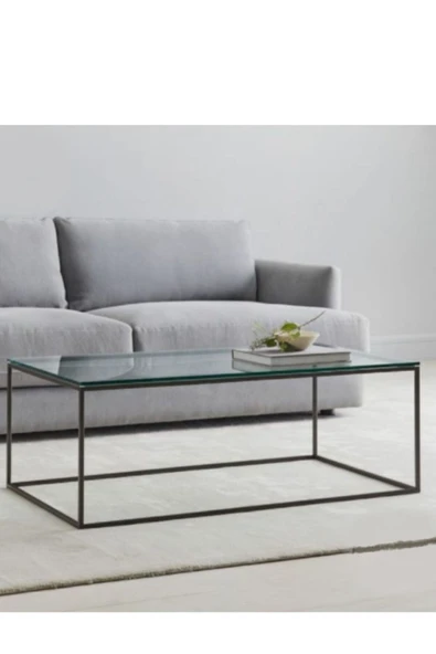 Hitit Dekorasyon Dora Siyah Metal Orta Sehpa - Resim 2