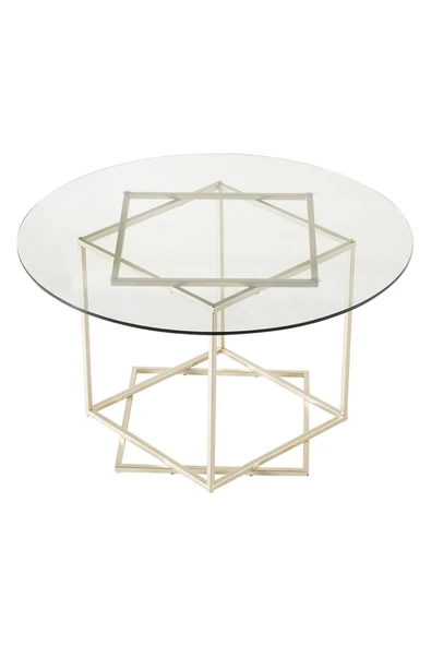 Hitit Dekorasyon Shannel Gold Metal&cam Orta Sehpa ürün görseli 1