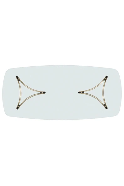 Hitit Dekorasyon Mary Pirinç Eskitme Metal & Cam Dikdörtgen Yemek Masası - 5