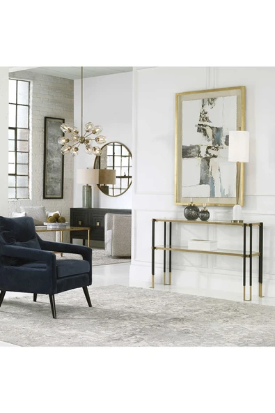 Hitit Dekorasyon Fiorella Pirinç Eskitme&siyah Metal Dresuar - Resim 6