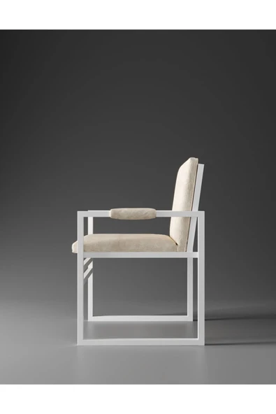 Hitit Dekorasyon Rier Beyaz Metal Sandalye