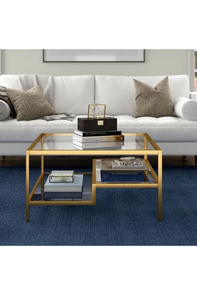 Hitit Dekorasyon Nou Gold Metal Kare Orta Sehpa - 2