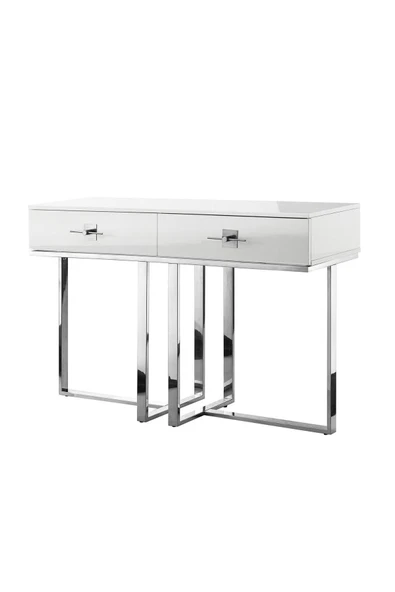 Hitit Dekorasyon Rihanna Paslanmaz Metal Beyaz Dresuar - Resim 2