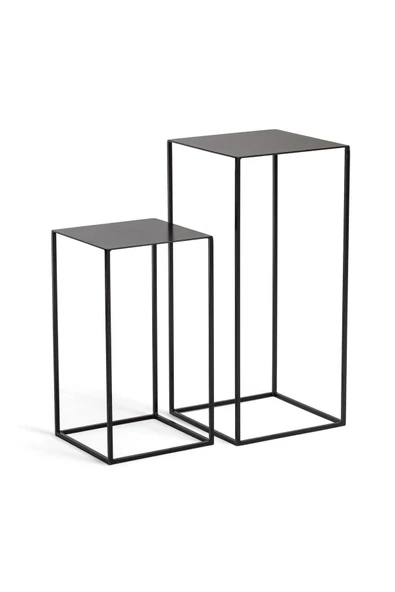 Hitit Dekorasyon Root Siyah Metal İkili Sehpa ürün görseli 1