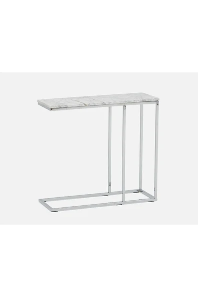Hitit Dekorasyon Leonardo Paslanmaz Metal Mermer C Sehpa Yan Sehpa ürün görseli 1