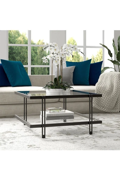 Hitit Dekorasyon Dolores Siyah Metal Orta Sehpa - Resim 5