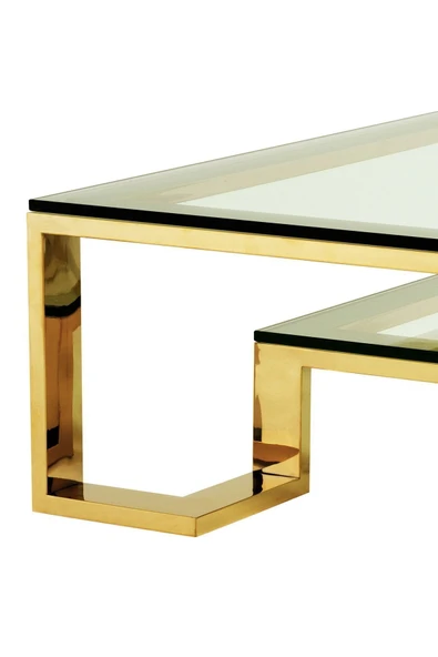 Hitit Dekorasyon Asup Orta Sehpa Pirinç Kaplama - Resim 3