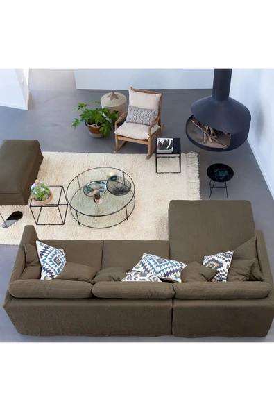 Hitit Dekorasyon Pe Siyah Metal Cam Yan Sehpa - Resim 4