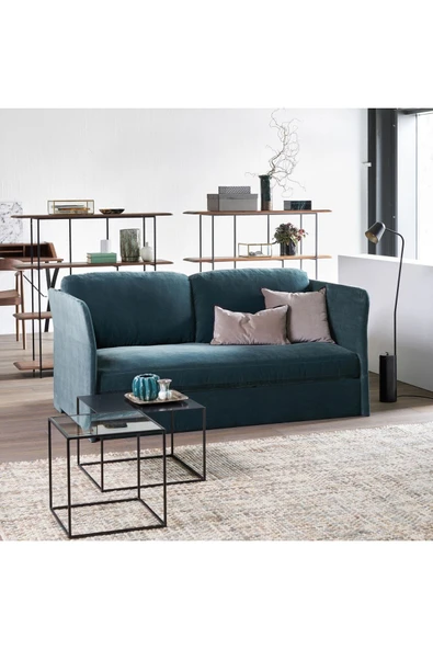 Hitit Dekorasyon Pe Siyah Metal Cam Yan Sehpa - Resim 3