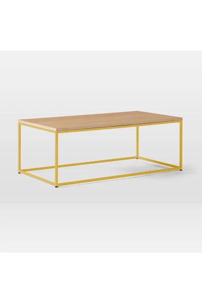 Hitit Dekorasyon Stream Orta Sehpa Sarı Ayak Meşe Tabla - 2