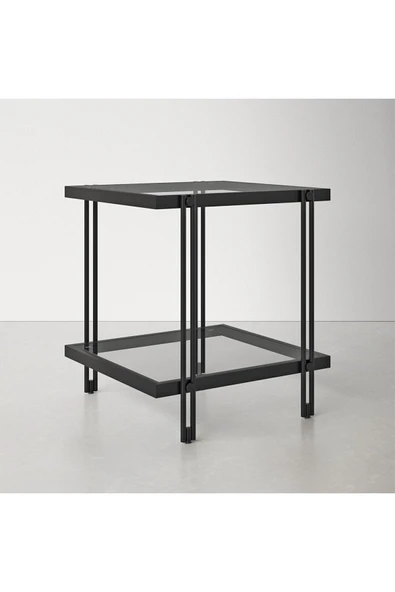 Hitit Dekorasyon Dolores Siyah Metal Yan Sehpa - Resim 2