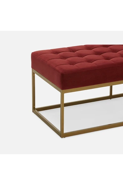 Hitit Dekorasyon Camron Gold Metal Bench Kırmızı - 4