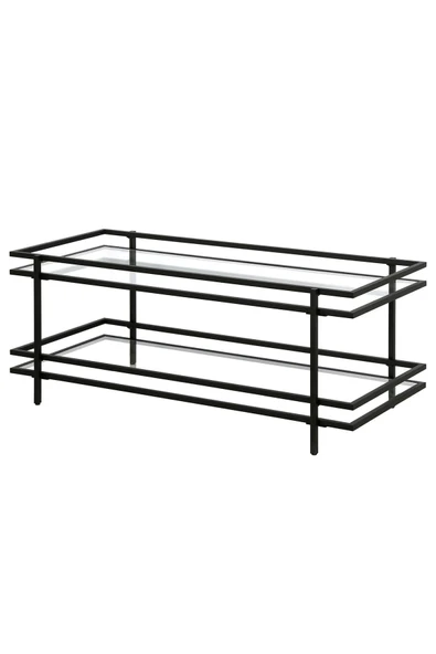 Hitit Dekorasyon Yashira Siyah Metal&cam Orta Sehpa - 6