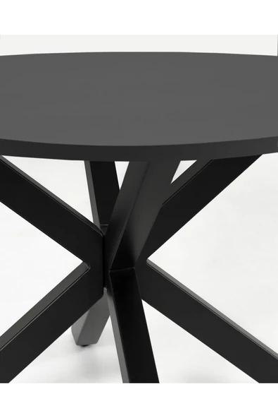 Hitit Dekorasyon Sleteos Yemek Masası Siyah Ayak Siyah Tabla - 4