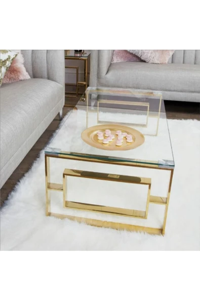 Hitit Dekorasyon Laura Gold Orta Sehpa