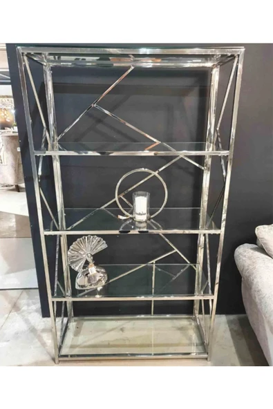 Hitit Dekorasyon Vilma Paslanmaz Metal Kitaplık&Duvar Rafı ürün görseli 1