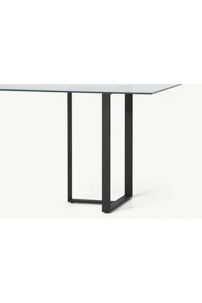 Hitit Dekorasyon Eva Siyah Metal Yemek Masası - 4