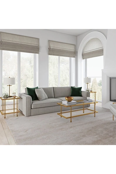 Hitit Dekorasyon Dolores Gold Metal Yan Sehpa - Resim 4