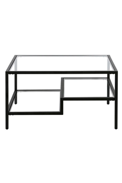 Hitit Dekorasyon Nou Siyah Metal Kare Orta Sehpa - Resim 4