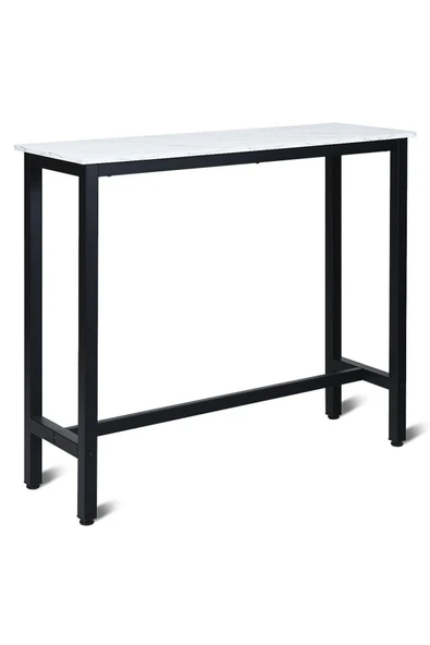 Hitit Dekorasyon Nin Siyah Metal Ahşap Dresuar Konsol Beyaz Mermer Desenli ürün görseli