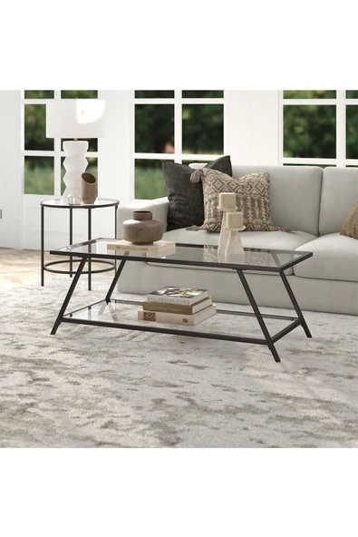 Hitit Dekorasyon Sheila Siyah Metal Orta Sehpa - 4