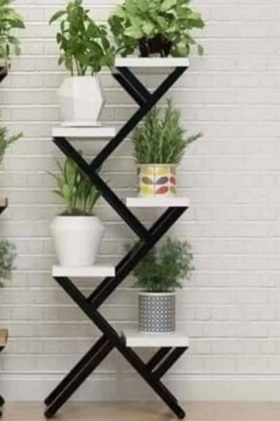 Hitit Dekorasyon Rio Metal Ahşap Saksılık Çiçeklik