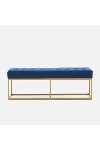 Hitit Dekorasyon Camron Gold Metal Bench Mavi - 2