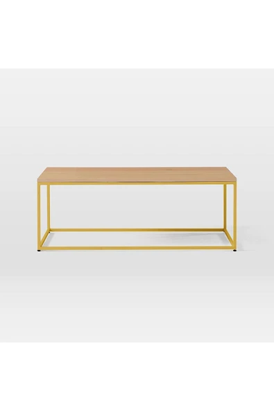 Hitit Dekorasyon Stream Orta Sehpa Sarı Ayak Meşe Tabla - 3