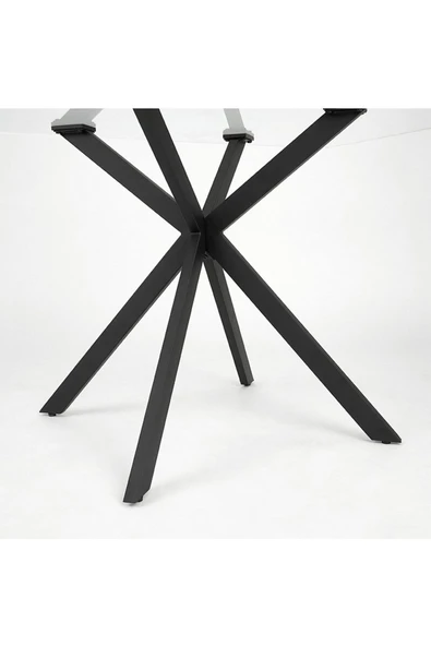 Hitit Dekorasyon Zalika Siyah Metal Yemek Masası - 2