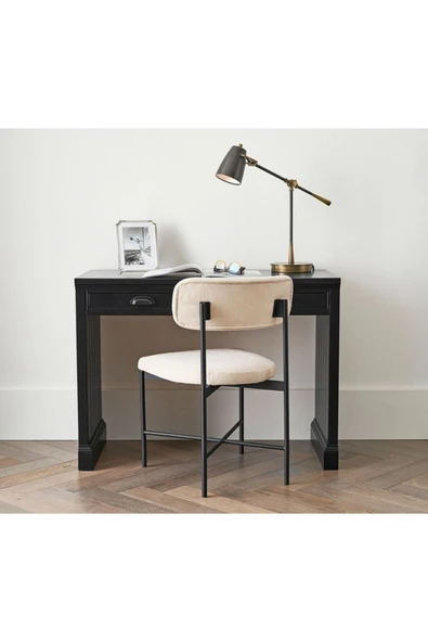 Hitit Dekorasyon Mais Siyah Metal Sandalye Kumaş - 2