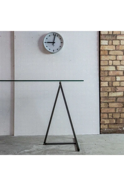 Hitit Dekorasyon Trest Siyah Metal Cam Yemek Masası - 4