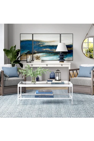Hitit Dekorasyon Beatrice Beyaz Metal Orta Sehpa - Resim 6