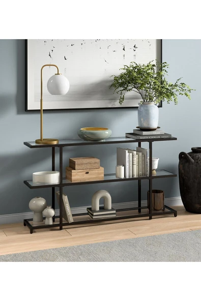 Hitit Dekorasyon Betty Siyah Metal&cam Dresuar 140cm - 4