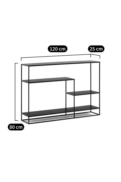 Hitit Dekorasyon Hiba Siyah Metal Dresuar Konsol - 6