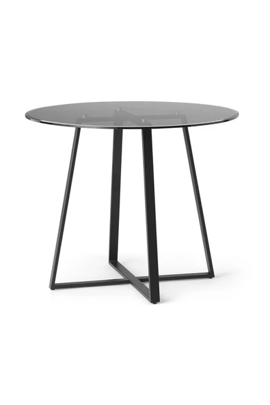 Hitit Dekorasyon Oti Siyah Metal Cam Yemek Masası ürün görseli 1