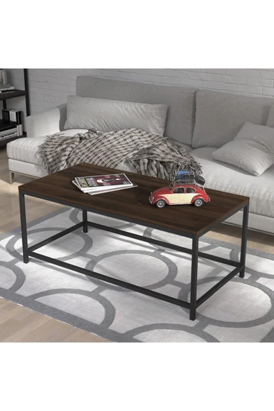 Hitit Dekorasyon Bella Siyah Metal Ahşap Orta Sehpa ürün görseli 1