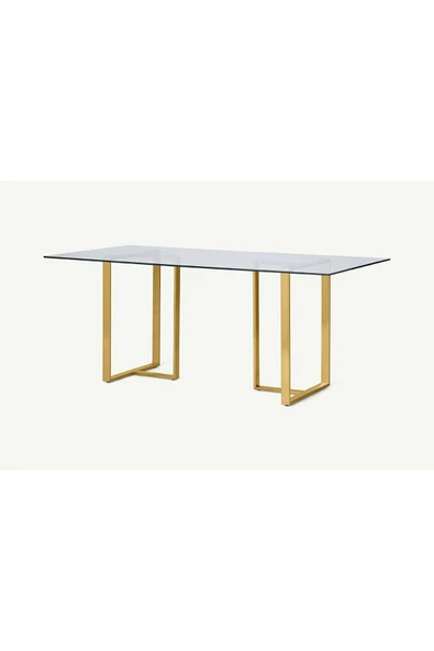 Hitit Dekorasyon Eva Gold Metal Yemek Masası - 2