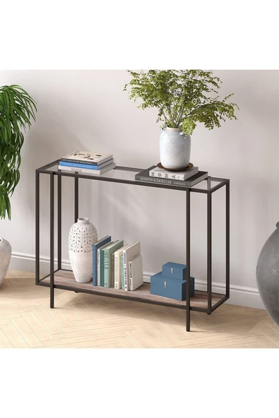 Hitit Dekorasyon Adeline Siyah Metal Cam Siyah Ahşap Dresuar - 6