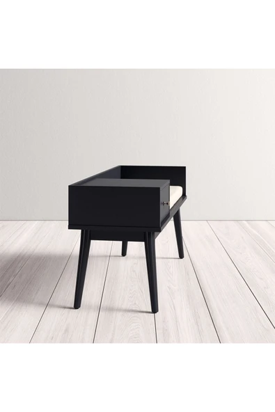 Hitit Dekorasyon Skyler Siyah Ahşap Benç - 6