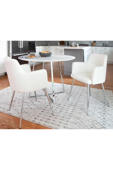 Hitit Dekorasyon Mill Paslanmaz Metal Ahşap Yemek Masası - 2