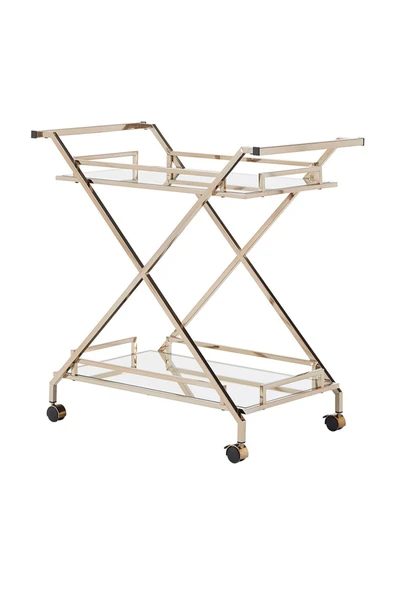 Hitit Dekorasyon Kemina Gold Metal&cam Servis Arabası - 3